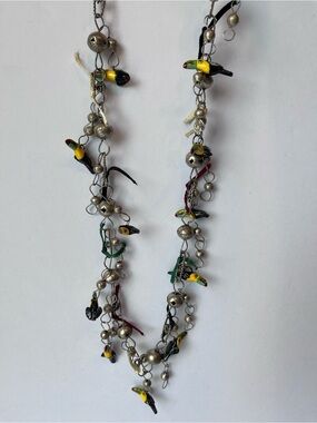Vintage Mexican Traditional Wedding Necklace Silver Birds